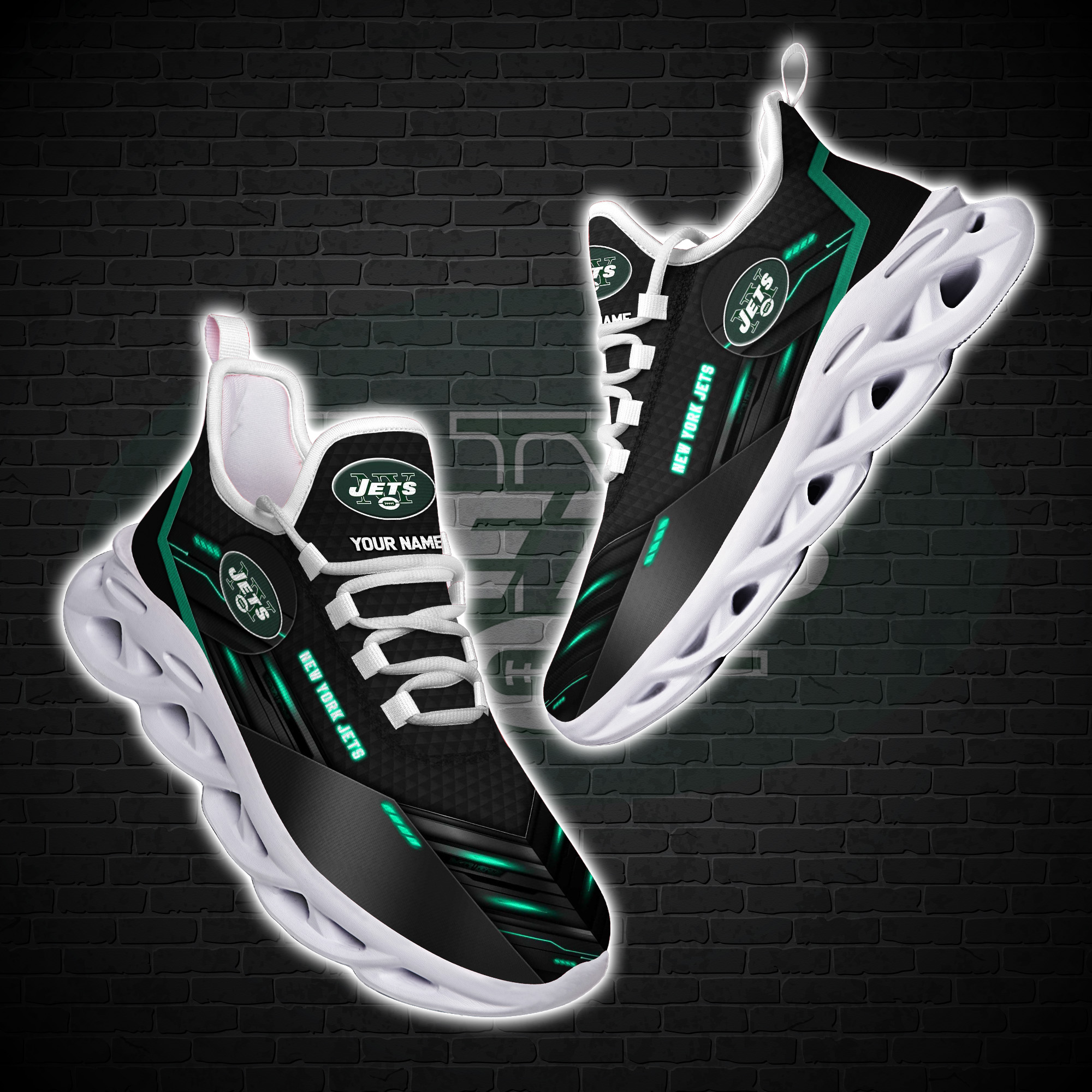 Personalized New York Jets Nfl Custom Clunky Max Soul Shoes Personalized New York Jets Nfl Custom Clunky Max Soul Shoes