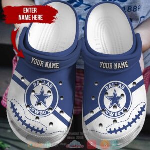 Personalized Nfl Dallas Cowboys Blue White Crocs Band Shoes