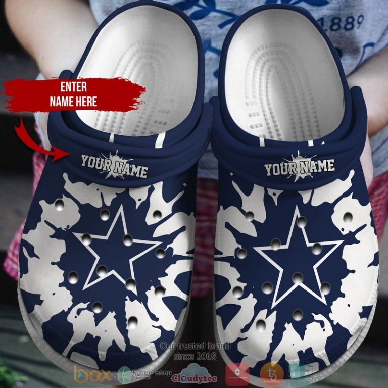 Personalized-Nfl-Dallas-Cowboys-Navy-Color-Crocs-Band-Shoes-1