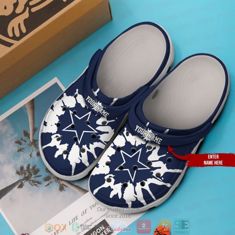 Personalized-Nfl-Dallas-Cowboys-Navy-Color-Crocs-Band-Shoes-2