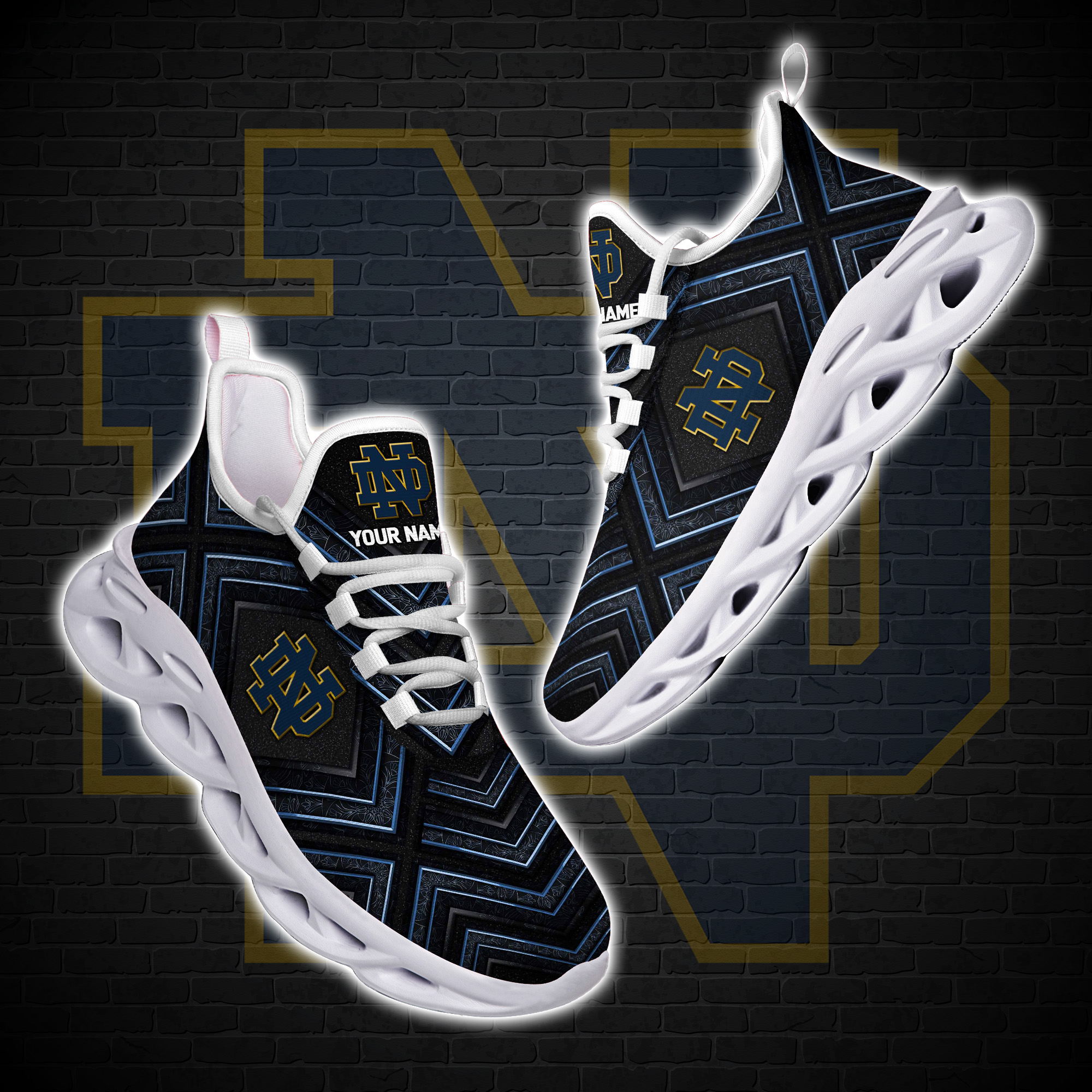 Personalized Notre Dame Fighting Irish Custom Clunky Max Soul Shoes Personalized Notre Dame Fighting Irish Custom Clunky Max Soul Shoes