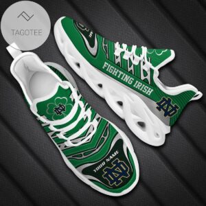 Personalized Notre Dame Fighting Irish Ncaa Saint Patrick S Day Shamrock Custom Name Clunky Max Soul Shoes Sneakers For Mens Womens