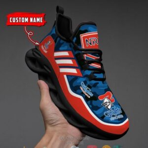 Personalized Nrl Newcastle Knights Blue Camo Max Soul Sneakers
