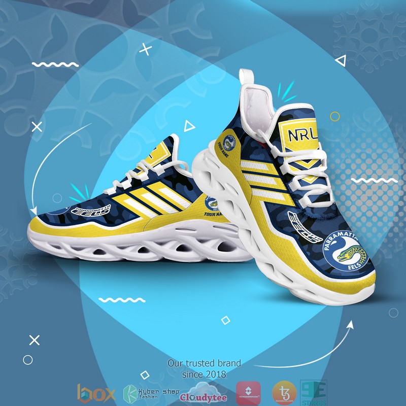 Personalized Nrl Parramatta Eels Max Soul Sneakers Personalized Nrl Parramatta Eels Max Soul Sneakers