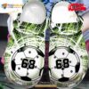 Personalized Number Green Soccer Crocs Classic Clog Shoes