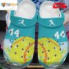 Personalized Number Lovely Softball Green Yellow Crocs Classic Clog Shoes
