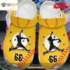 Personalized Number Pitching Softball Player Yellow Crocs Classic Clog Shoes