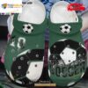 Personalized Number Soccer Black Green Crocs Classic Clog Shoes
