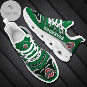 Personalized Ohio State Buckeyes Ncaa Saint Patrick S Day Shamrock Custom Name Clunky Max Soul Shoes Sneakers For Mens Womens