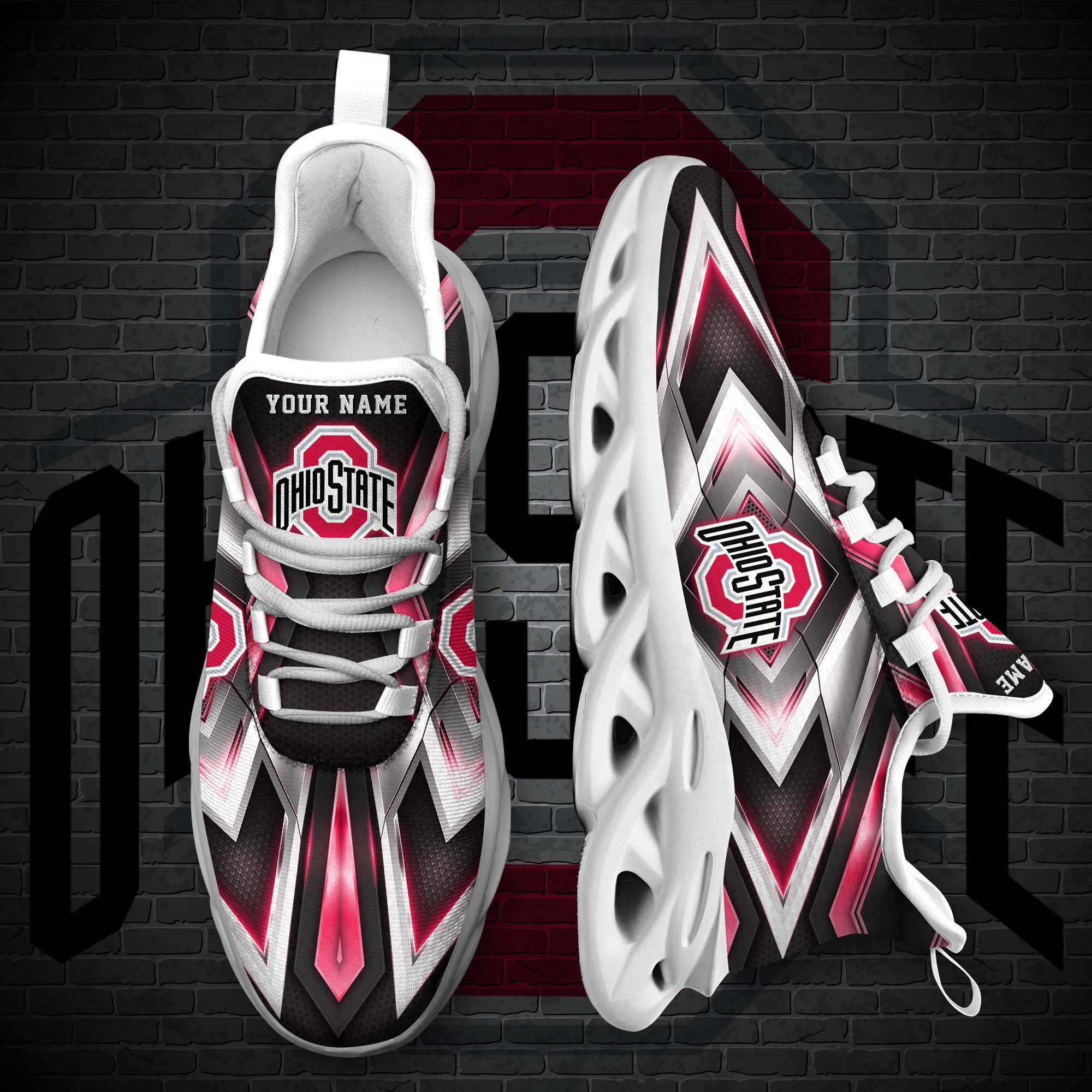Personalized Ohio State Buckeyes Sport Shoes Max Soul Clunky Sneaker Personalized Ohio State Buckeyes Sport Shoes Max Soul Clunky Sneaker