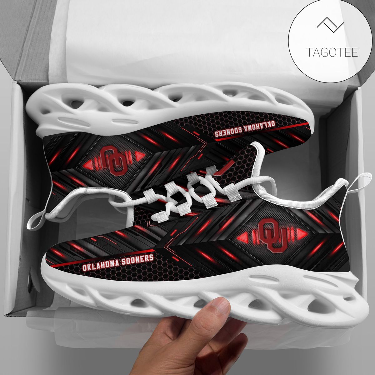 Personalized Oklahoma Sooners Football Team Clunky Sneakers Max Soul Shoes Personalized Oklahoma Sooners Football Team Clunky Sneakers Max Soul Shoes