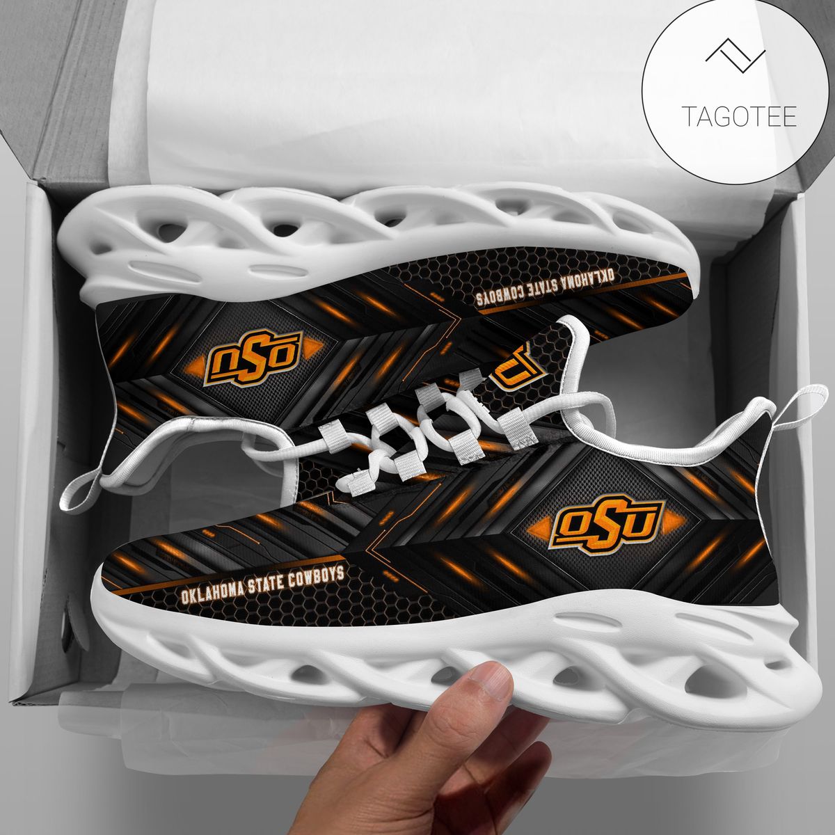 Personalized Oklahoma State Cowboys Football Team Clunky Sneakers Max Soul Shoes Personalized Oklahoma State Cowboys Football Team Clunky Sneakers Max Soul Shoes