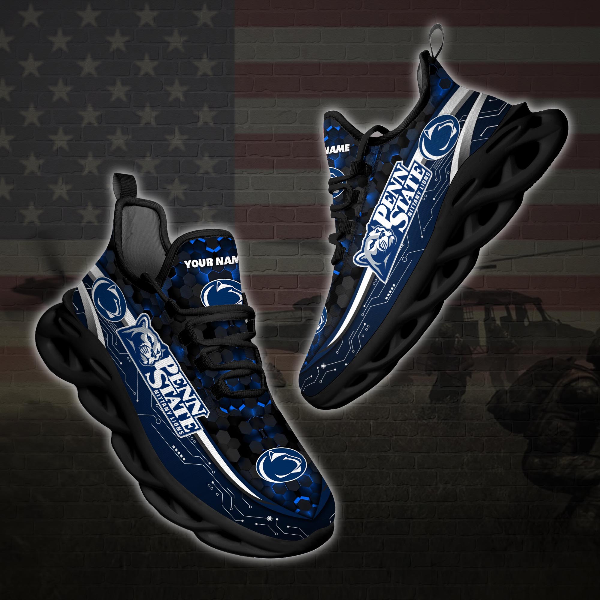 Personalized Penn State Nittany Lions Football Team Max Soul Clunky Sneaker Personalized Penn State Nittany Lions Football Team Max Soul Clunky Sneaker