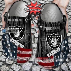 Personalized Raiders Us Flag Crocs Gift