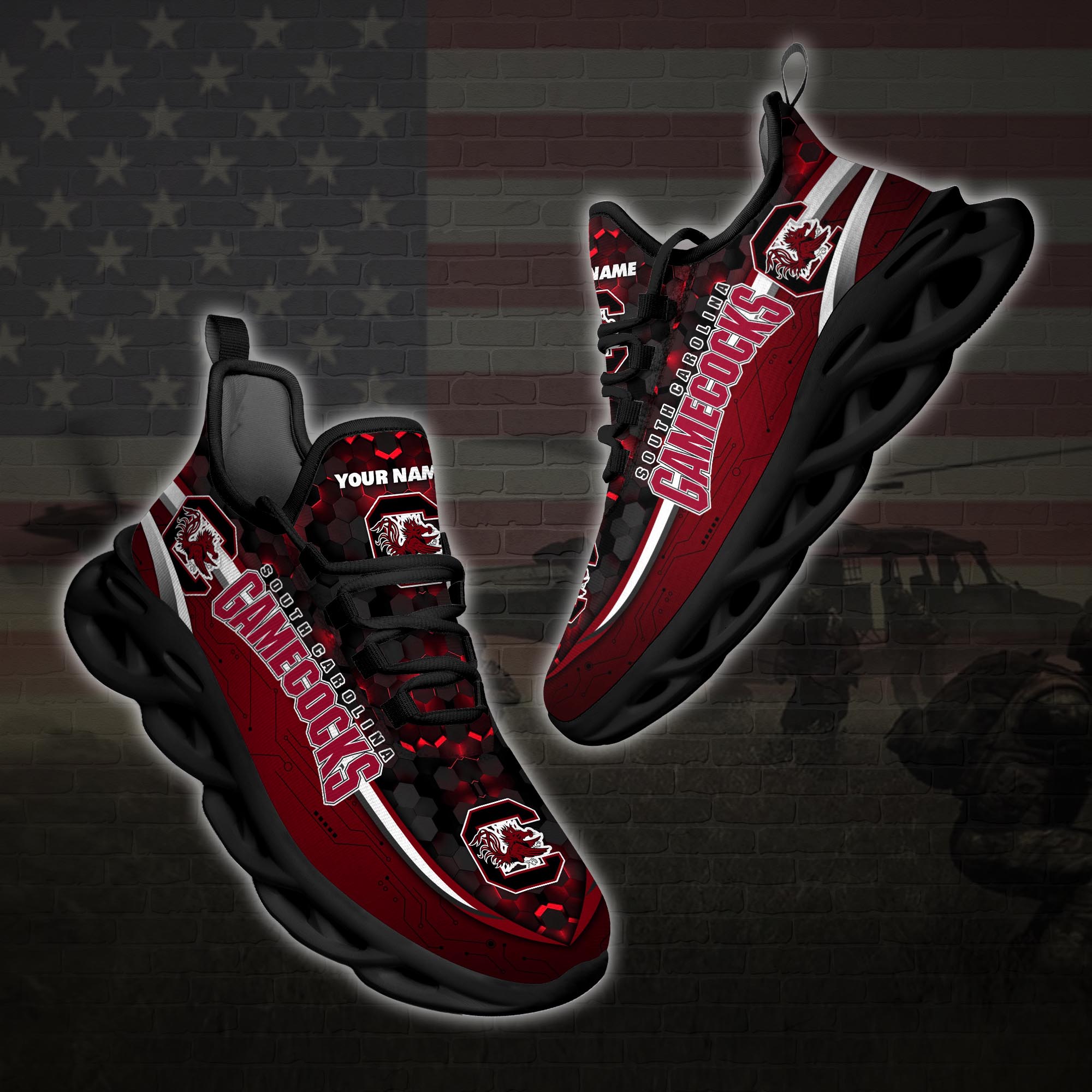 Personalized South Carolina Gamecocks Football Team Clunky Max Soul Shoes Personalized South Carolina Gamecocks Football Team Clunky Max Soul Shoes