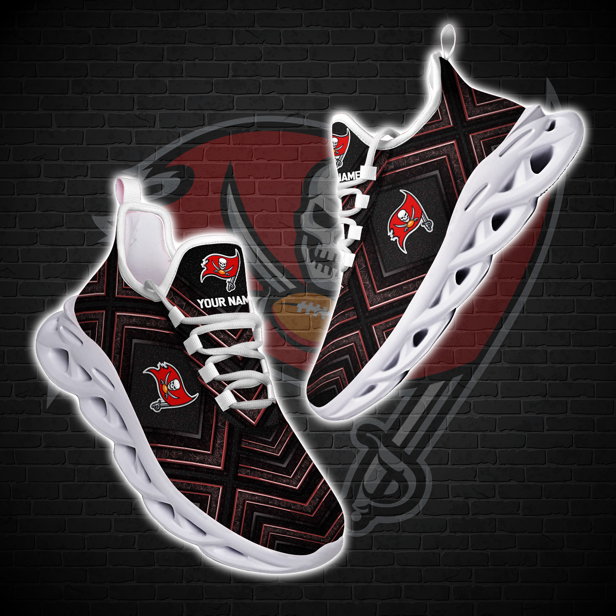 Personalized Tampa Bay Buccaneers Custom Clunky Max Soul Shoes Personalized Tampa Bay Buccaneers Custom Clunky Max Soul Shoes