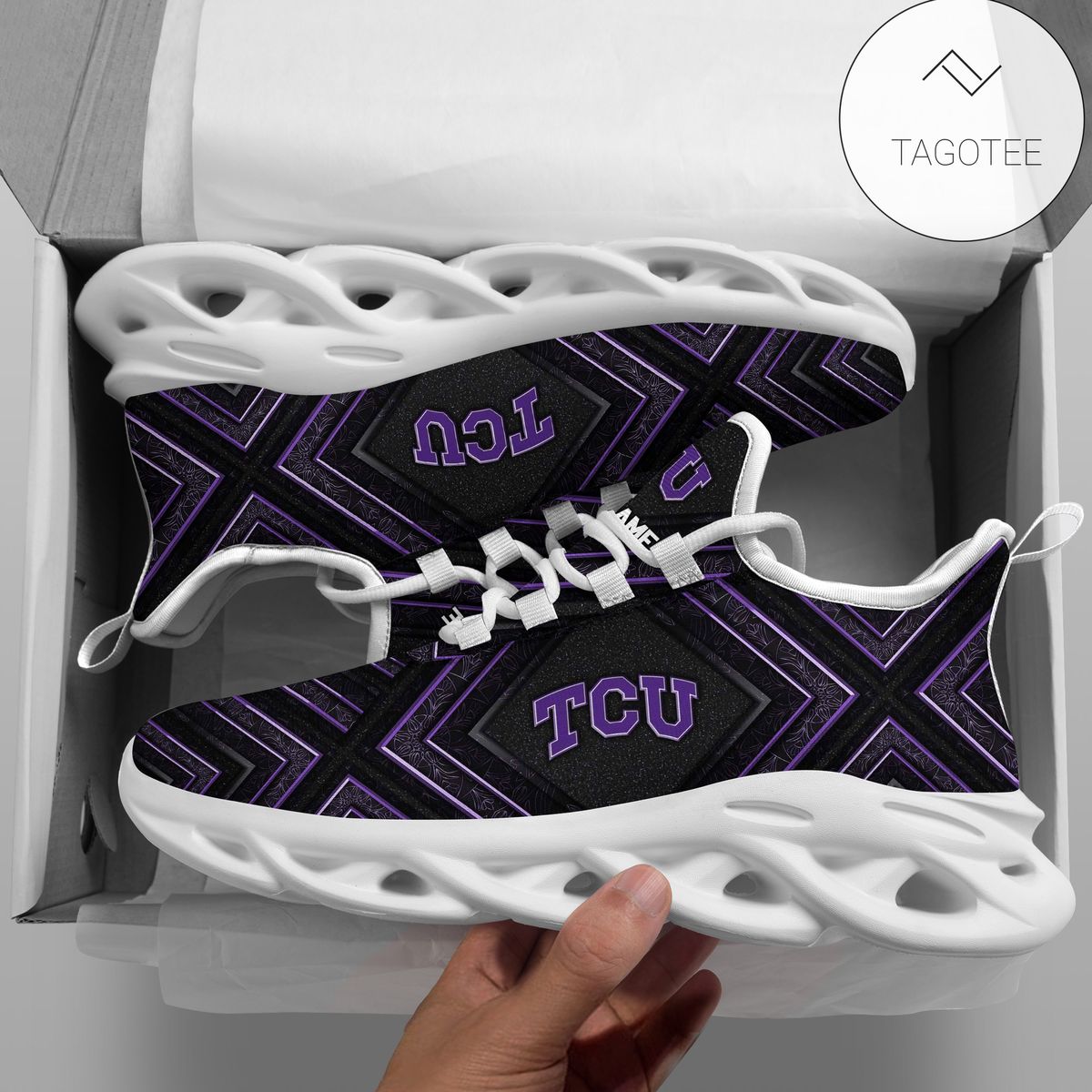 Personalized Tcu Horned Frogs Clunky Sneakers Max Soul Shoes Personalized Tcu Horned Frogs Clunky Sneakers Max Soul Shoes