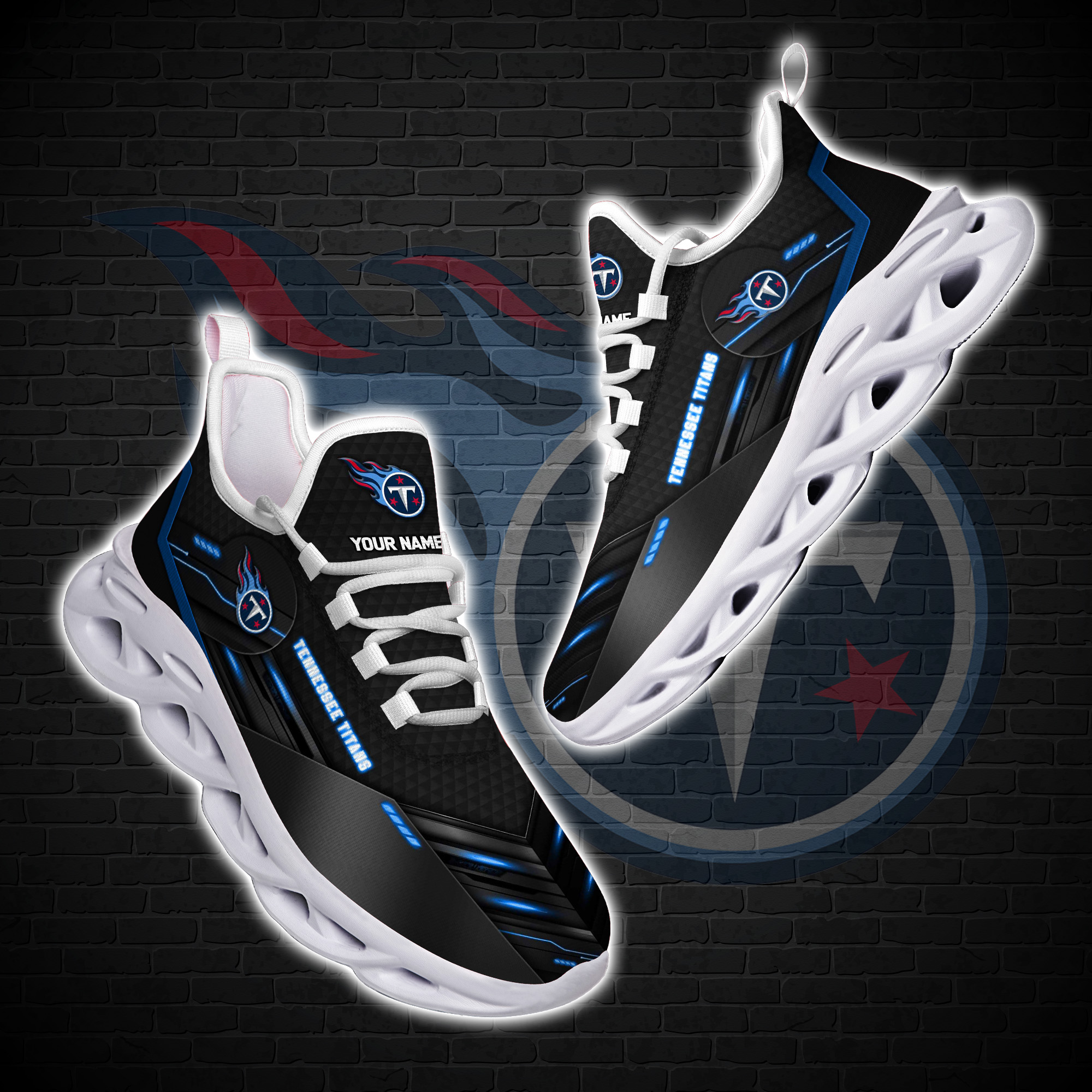 Personalized Tennessee Titans Nfl Custom Clunky Max Soul Shoes Personalized Tennessee Titans Nfl Custom Clunky Max Soul Shoes