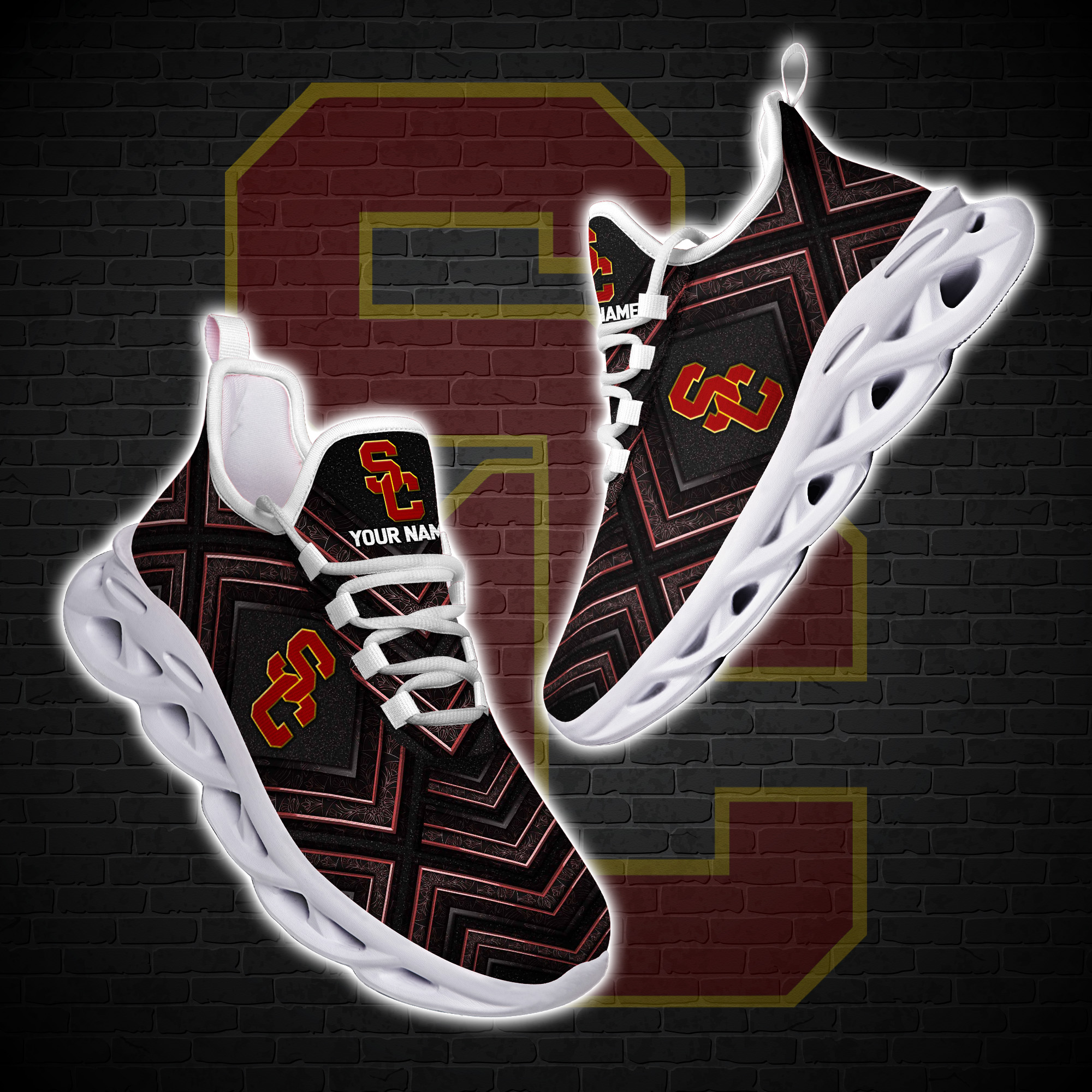 Personalized Usc Trojans Custom Clunky Max Soul Shoes Personalized Usc Trojans Custom Clunky Max Soul Shoes