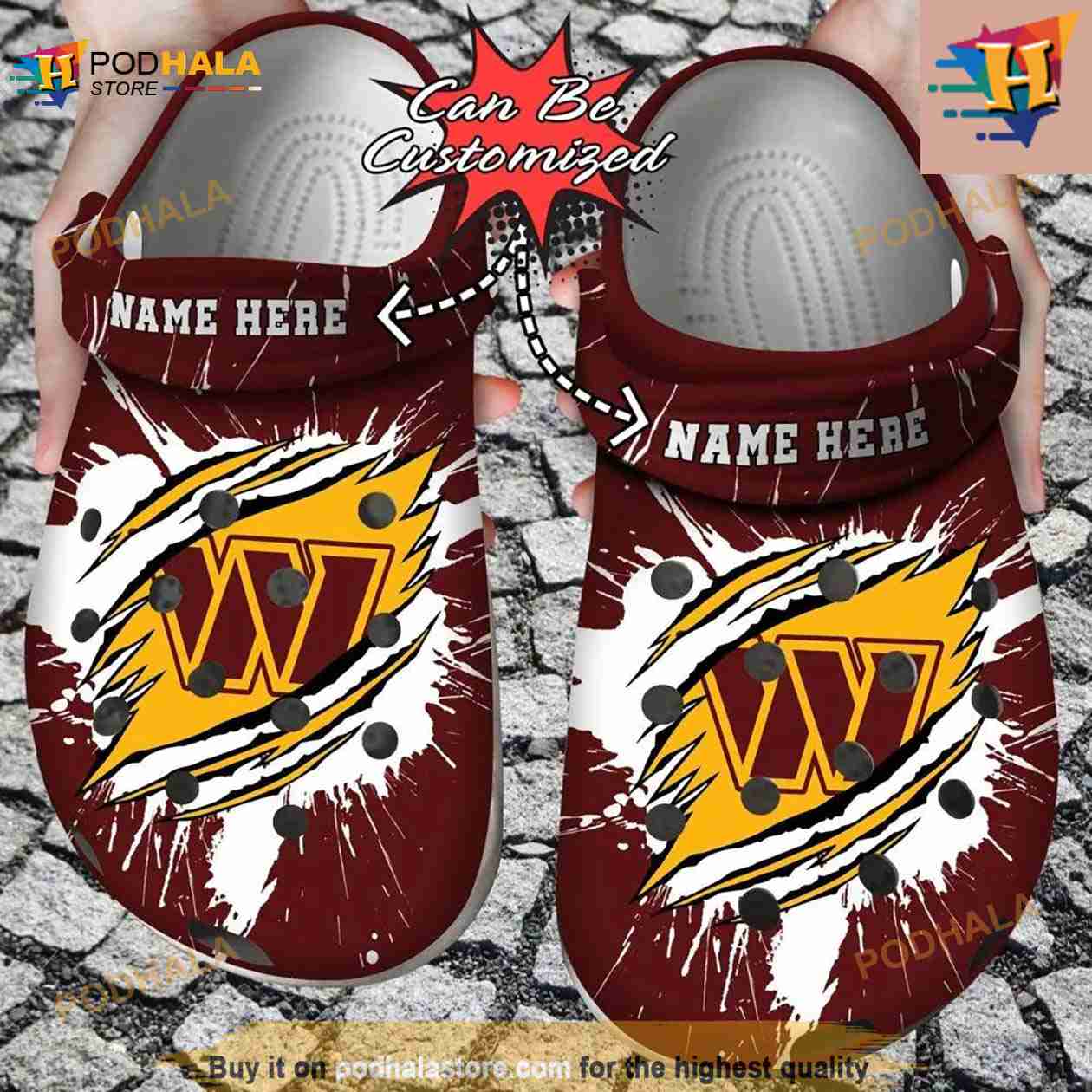 Personalized Washington Commanders Ripped Claw Crocs Clog Shoes Personalized Washington Commanders Ripped Claw Crocs Clog Shoes
