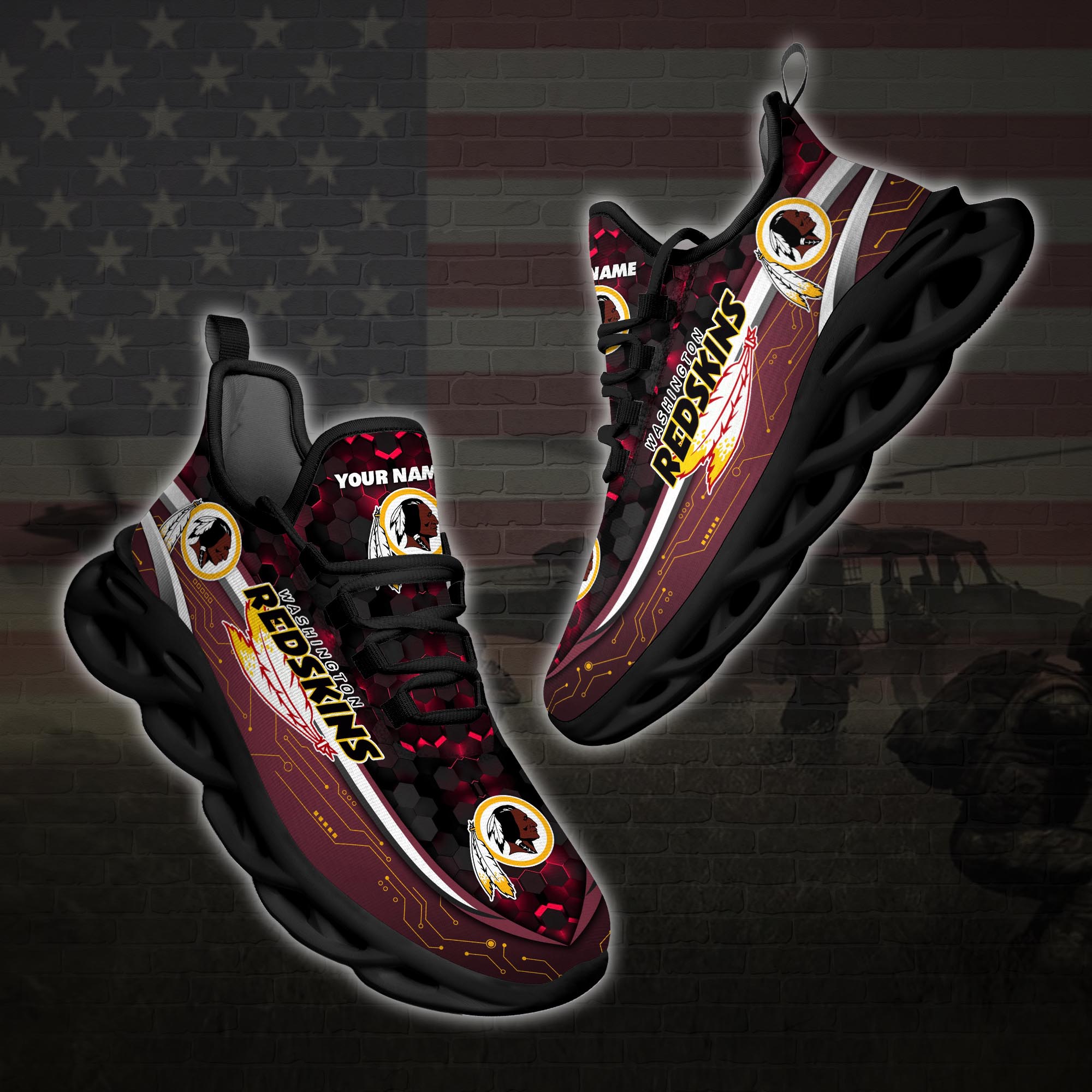 Personalized Washington Redskins Football Team Max Soul Clunky Sneaker Personalized Washington Redskins Football Team Max Soul Clunky Sneaker