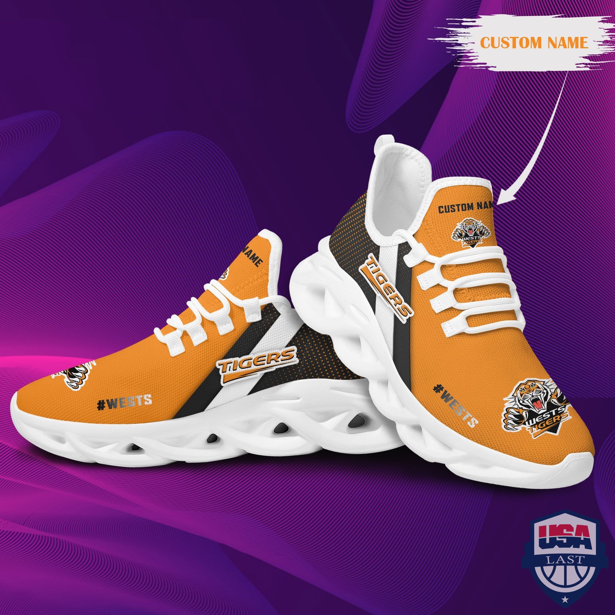 Personalized Wests Tigers Max Soul Shoes Personalized Wests Tigers Max Soul Shoes