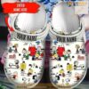 Personalized Woodstock Snoopy Peanuts Gift For Fan Classic Water Rubber Crocs Crocband Clogs