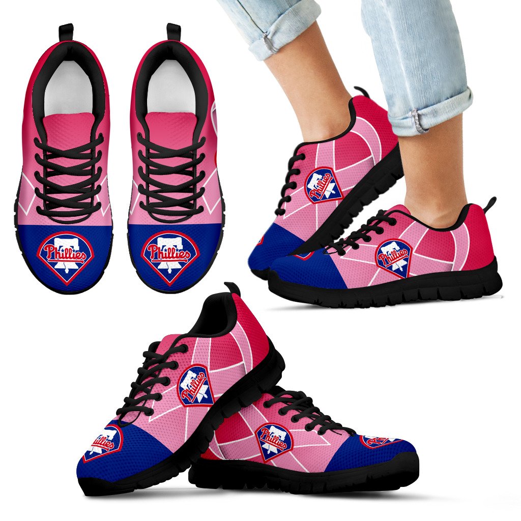 Philadelphia Phillies Cancer Pink Ribbon Sneakers Philadelphia Phillies Cancer Pink Ribbon Sneakers