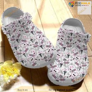 Pink Nurse Pattern Crocs Crocband Clog Shoes For Men Women