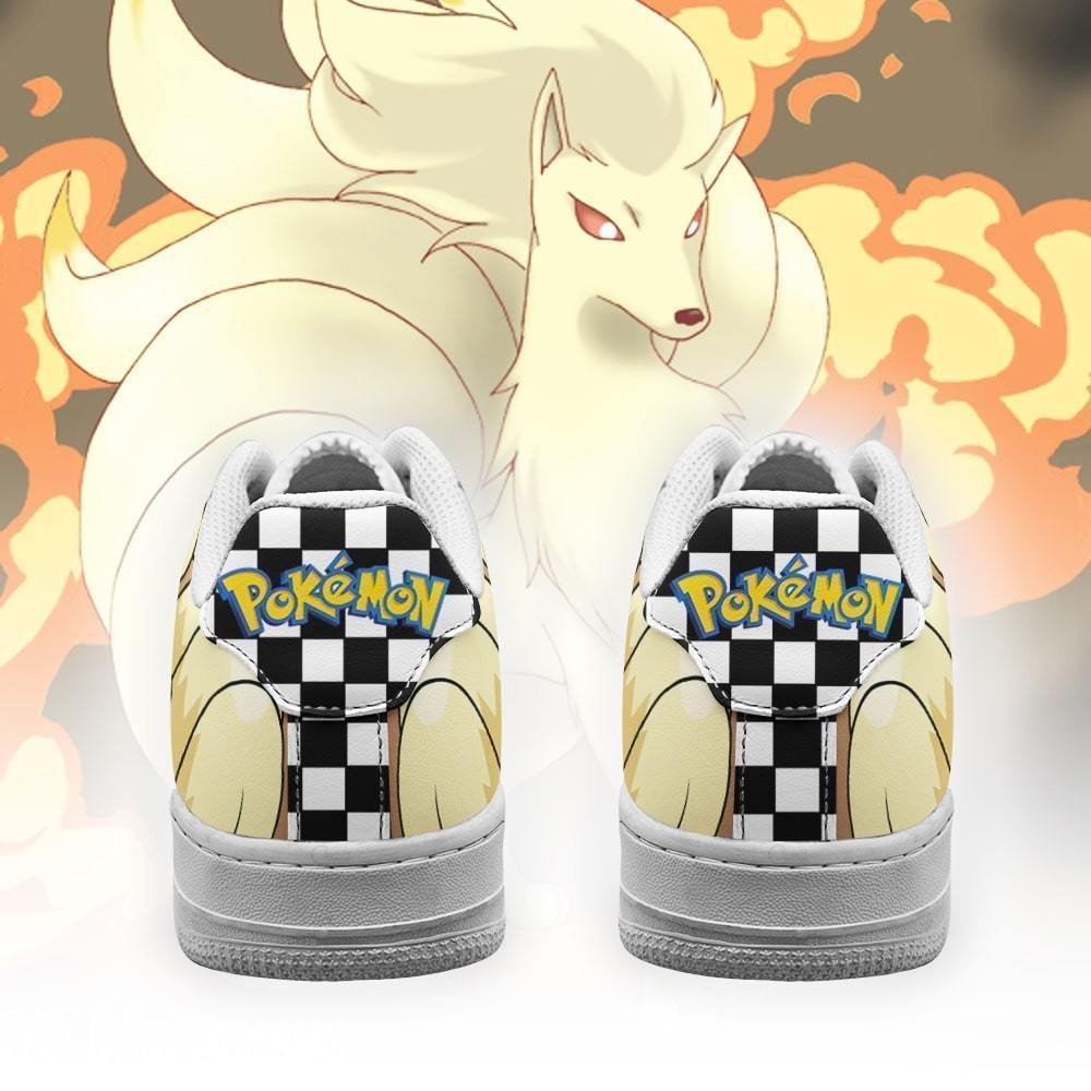 Poke Ninetales Checkerboard Pokemon Air Force Shoes Poke Ninetales Checkerboard Pokemon Air Force Shoes