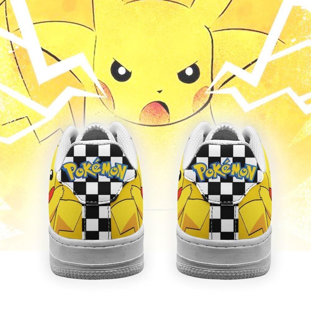 Poke Pikachu Checkerboard Pokemon Air Force Shoes Poke Pikachu Checkerboard Pokemon Air Force Shoes
