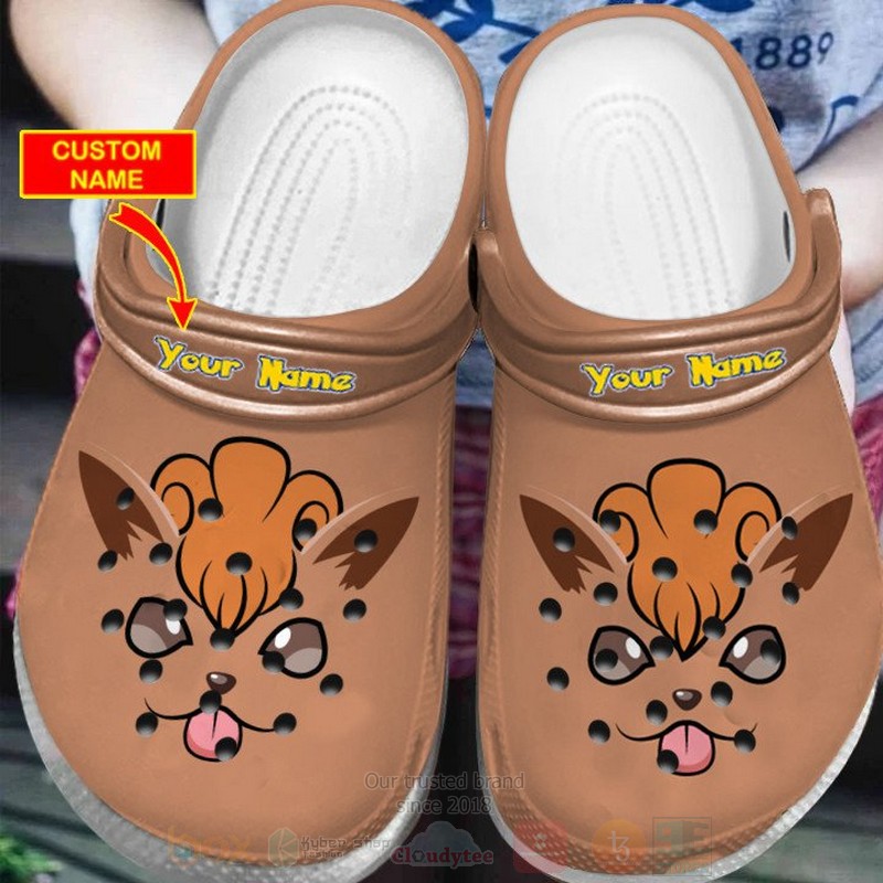 Pokemon Vulpix Custom Name Brown Crocband Crocs Clog Shoes Pokemon Vulpix Custom Name Brown Crocband Crocs Clog Shoes