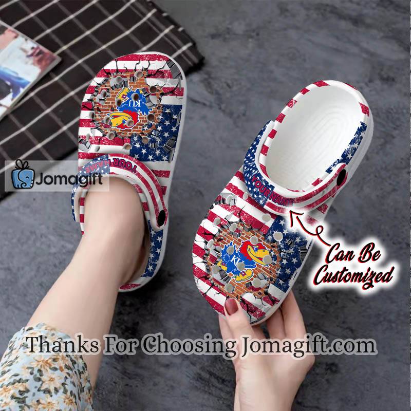 Popular-Custom-Name-Kansas-Jayhawks-American-Flag-Crocs-Gift-1