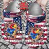 [Popular] Custom Name  Kansas Jayhawks American Flag Crocs Gift
