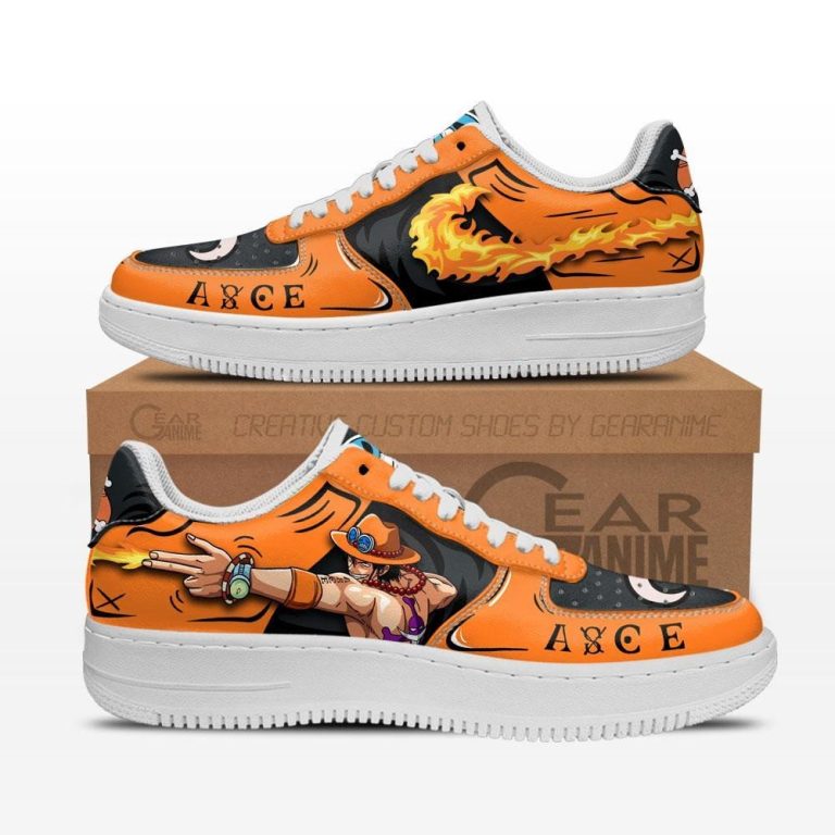 Portgas-D-Ace-Fire-Anime-One-Piece-Air-Force-Shoes-1