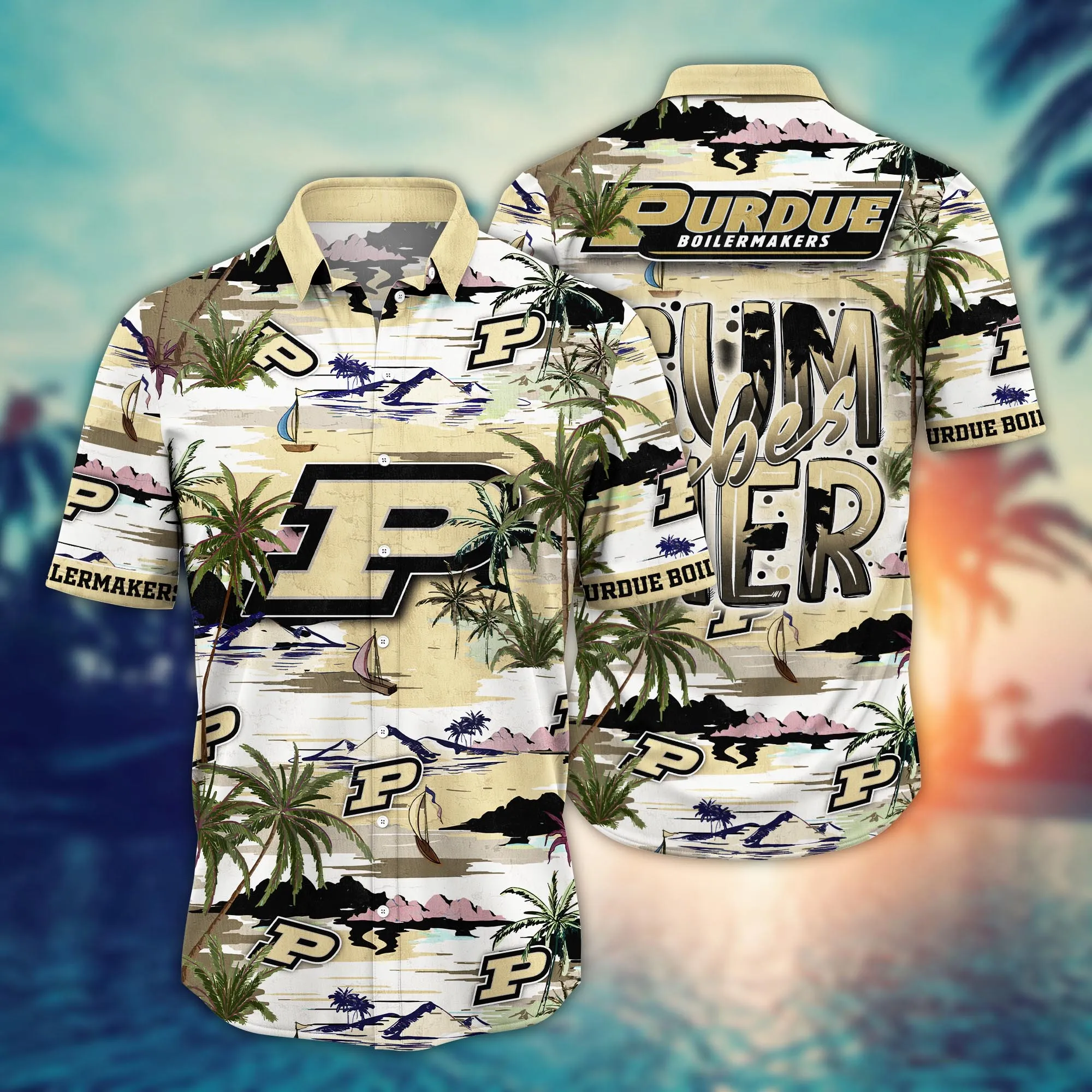 Purdue Boilermakers Coconut Island Hawaiian Shirt Purdue Boilermakers Coconut Island Hawaiian Shirt