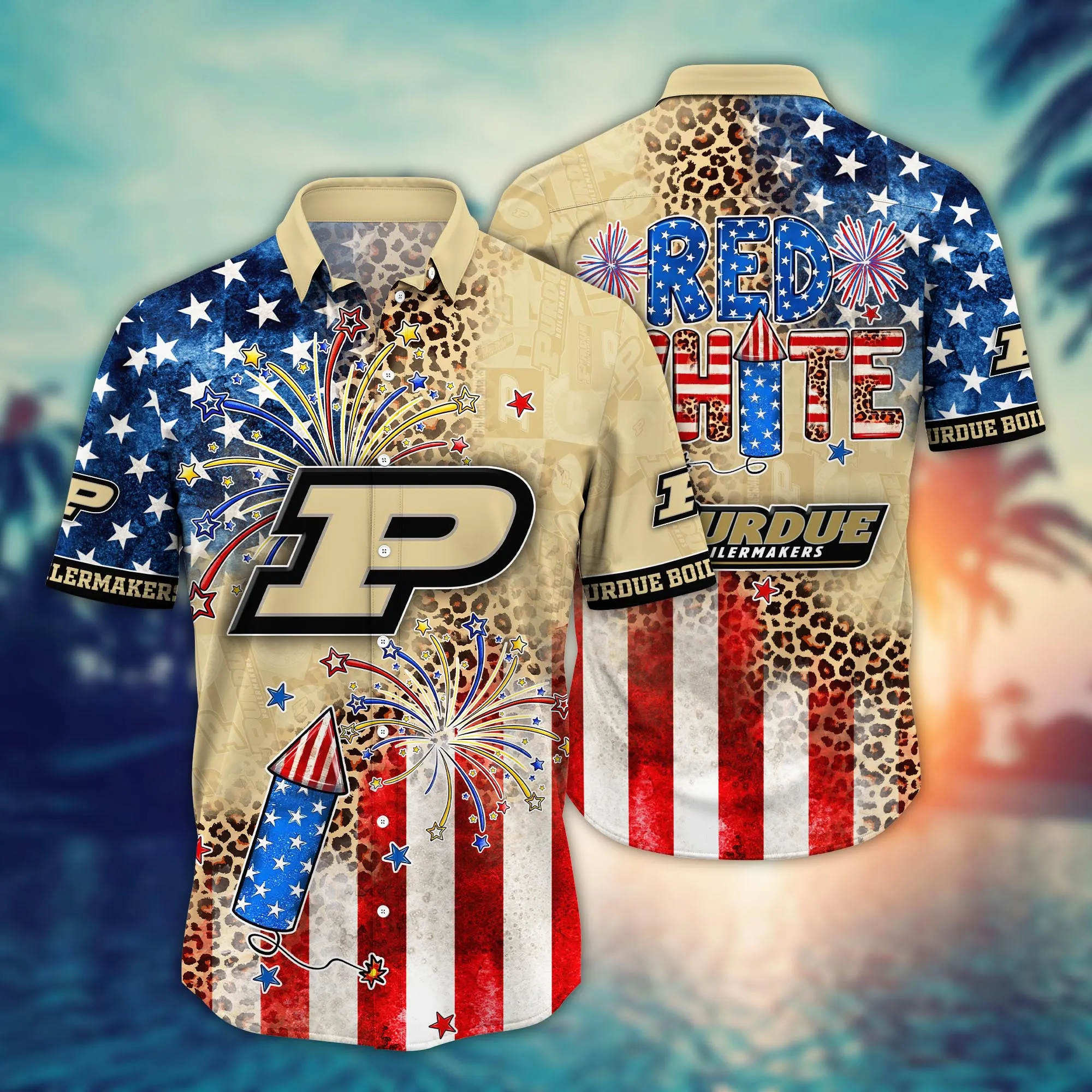 Purdue Boilermakers US Independence Day Hawaiian Shirt Purdue Boilermakers US Independence Day Hawaiian Shirt