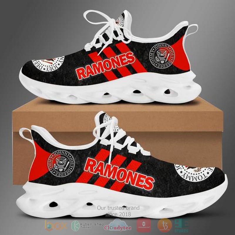 Ramones Band Logo Black Red Clunky Max Soul Shoes Ramones Band Logo Black Red Clunky Max Soul Shoes