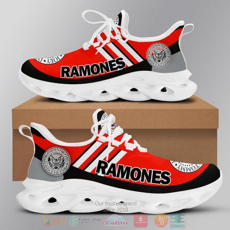 Ramones Band Logo Red Black Clunky Max Soul Shoes Ramones Band Logo Red Black Clunky Max Soul Shoes