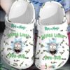 Rick And Morty Wubba Lubba Dub Dub White Crocband Crocs Clog Shoes