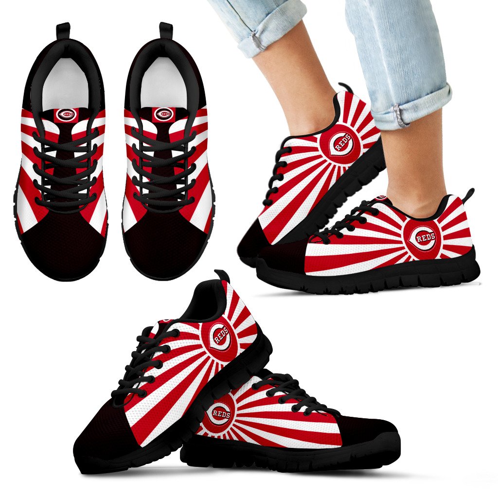Rising Sun Sparkling Tremendous Cincinnati Reds Sneakers Rising Sun Sparkling Tremendous Cincinnati Reds Sneakers