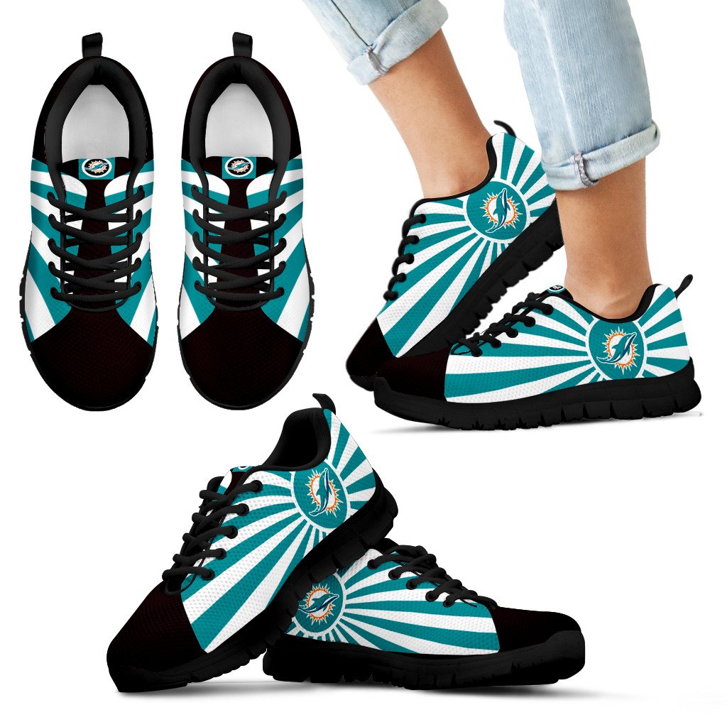Rising Sun Sparkling Tremendous Miami Dolphins Sneakers Rising Sun Sparkling Tremendous Miami Dolphins Sneakers