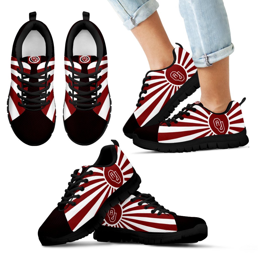 Rising Sun Sparkling Tremendous Oklahoma Sooners Sneakers Rising Sun Sparkling Tremendous Oklahoma Sooners Sneakers