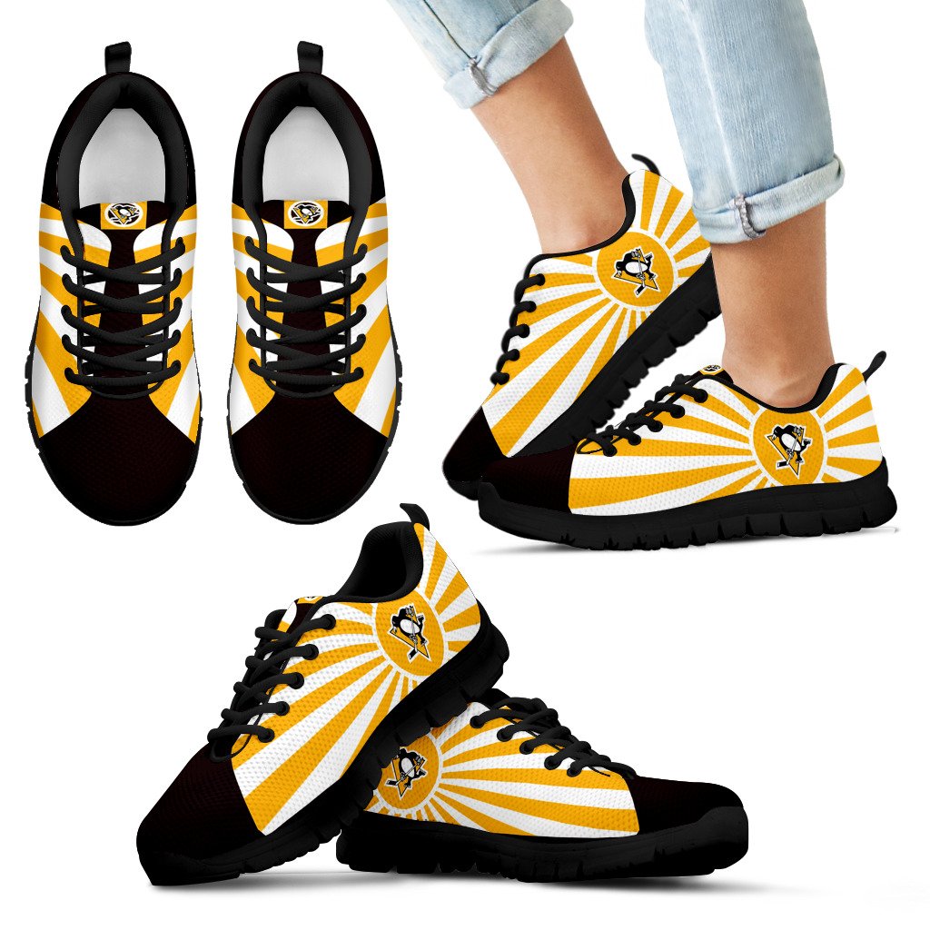 Rising Sun Sparkling Tremendous Pittsburgh Penguins Sneakers Rising Sun Sparkling Tremendous Pittsburgh Penguins Sneakers