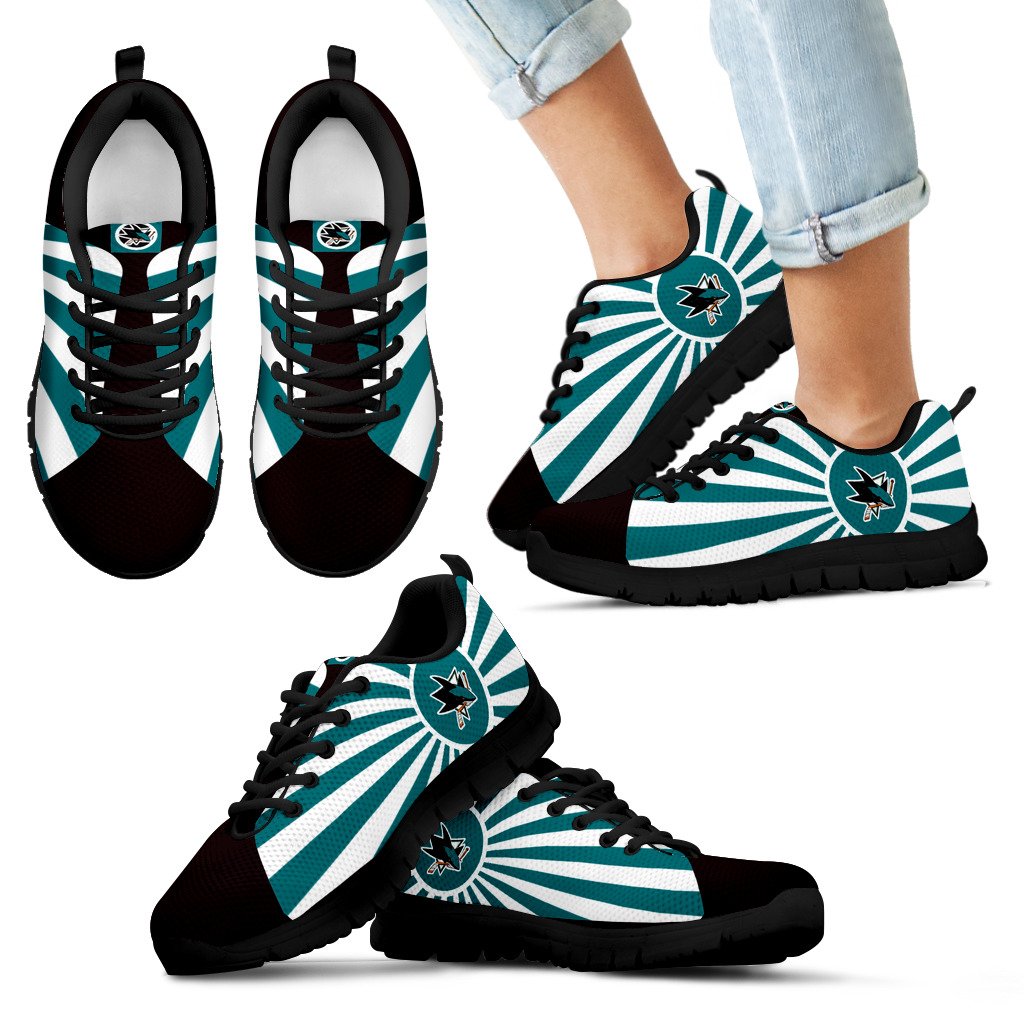 Rising Sun Sparkling Tremendous San Jose Sharks Sneakers Rising Sun Sparkling Tremendous San Jose Sharks Sneakers