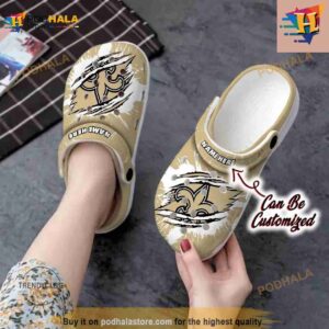 Saints Crocs Personalized New Orleans Saints Football Ripped Claw Crocs Clog Shoes