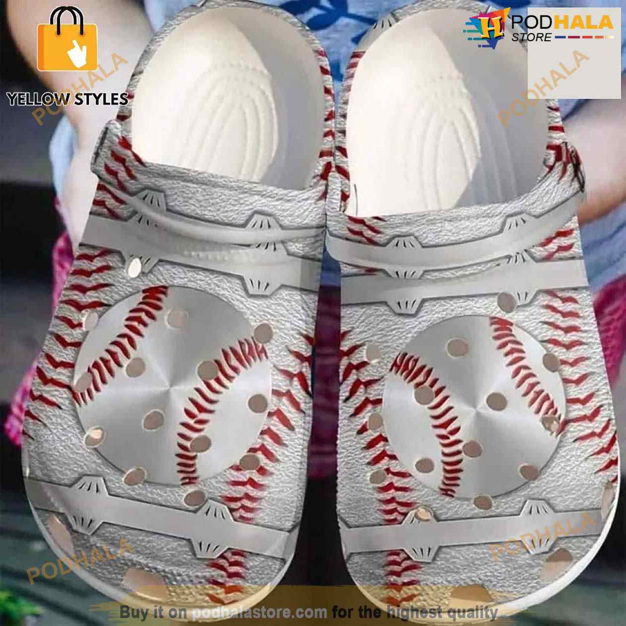 Silver Baseball Ball Crocs Crocband Clog Silver Baseball Ball Crocs Crocband Clog