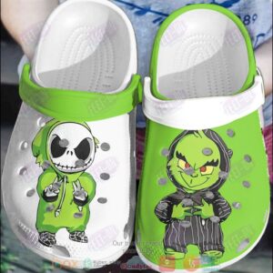Skellington And Grinch Halloween Cute Crocband Crocs Clog Shoes