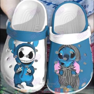 Skellington And Stitch Halloween Crocband Crocs Clog Shoes
