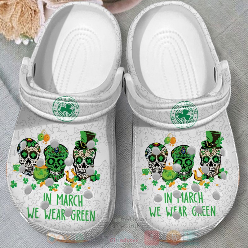 Skull Patrick’S Day Crocband Crocs Clog Shoes Skull Patrick’S Day Crocband Crocs Clog Shoes